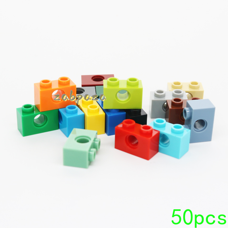 Tech Accessories Gifts - 50ชิ้น3700 Moc 1X2พร้อมชุดบล็อกตัวต่อรูเชื่อมต่อไฮเทคอิฐบ้านของขวัญวันเกิดสำหรับเด็กของเล่นเพื่อการเรียนรู้