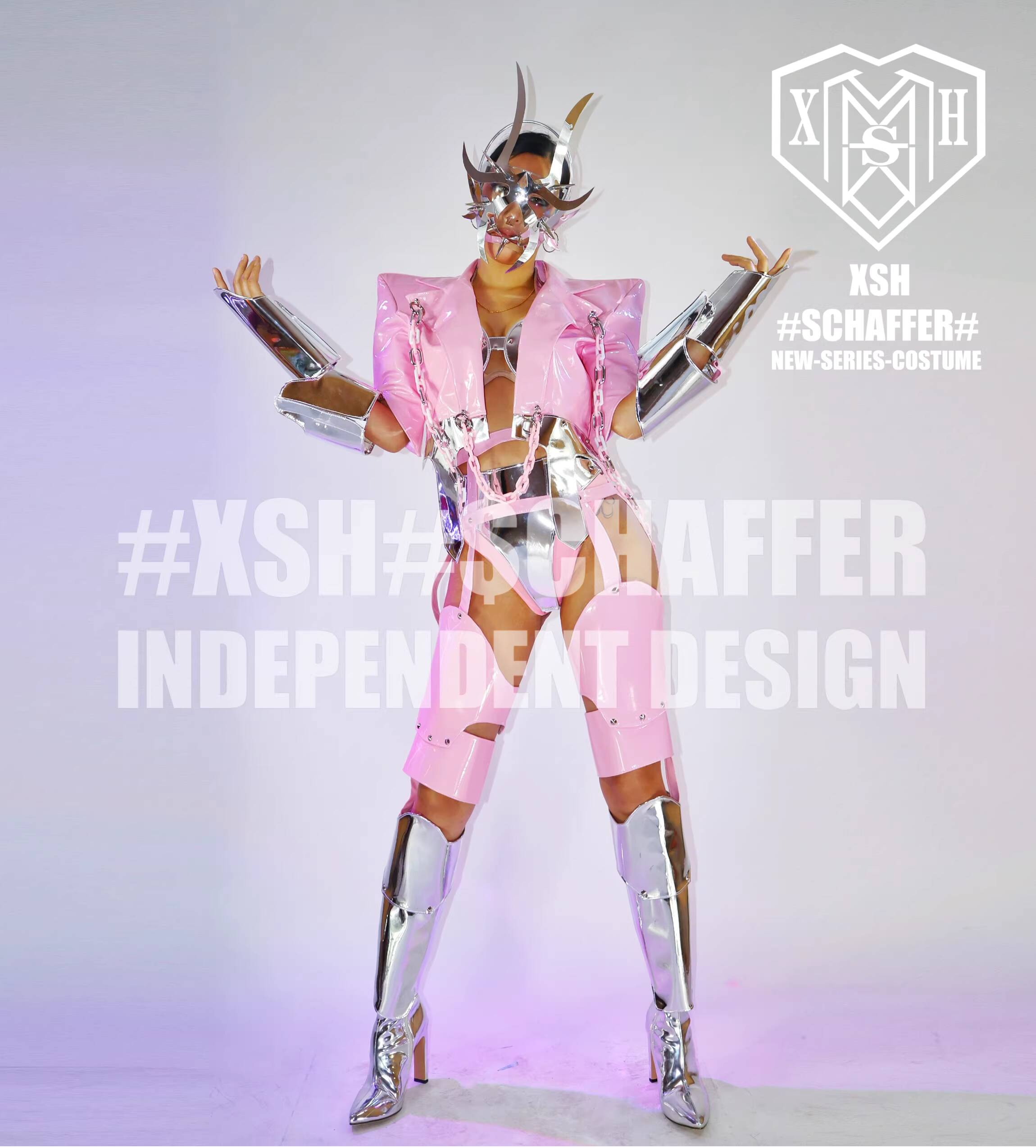 Tech Queen - ชุดแสดงบนเวที DS สำหรับผู้หญิง สไตล์ Geometric Tech