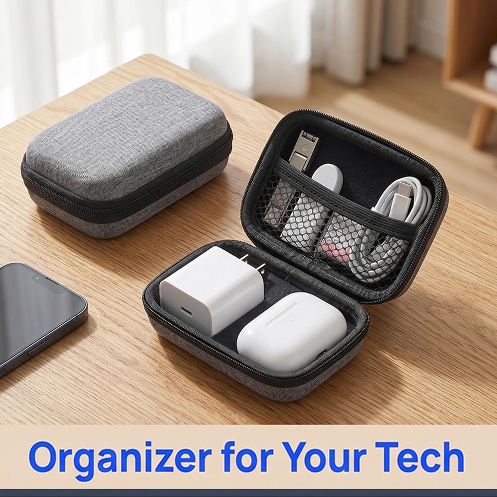 Cable Organizer Bag - กระเป๋าหูฟังสำหรับธุรกิจ กระเป๋าซิปแบบพกพา กระเป๋าเก็บสายชาร์จ กระเป๋าจัดระเบียบอุปกรณ์ดิจิตอลขนาดเล็ก กระเป๋าเก็บอุปกรณ์เสริมดิจิตอล