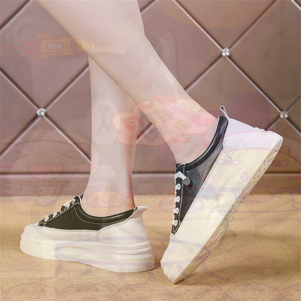Tech Accessories Gift Ideas - LACE-up Chunky Loafers ผู้หญิงสเก็ตบอร์ดกีฬารองเท้าตะกร้ารองเท้าผ้าใบจริงแบบพกพาข่าวตะกร้า Teni ที่มีคุณภาพสูง