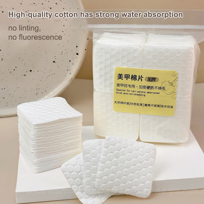 Nail Tech Accessories - 200/500 PCS หนาอาชีพผ้าฝ้ายสําหรับผ้าเช็ดทําความสะอาดเล็บ Lint ฟรีเล็บผ้าฝ้ายเจล Polish