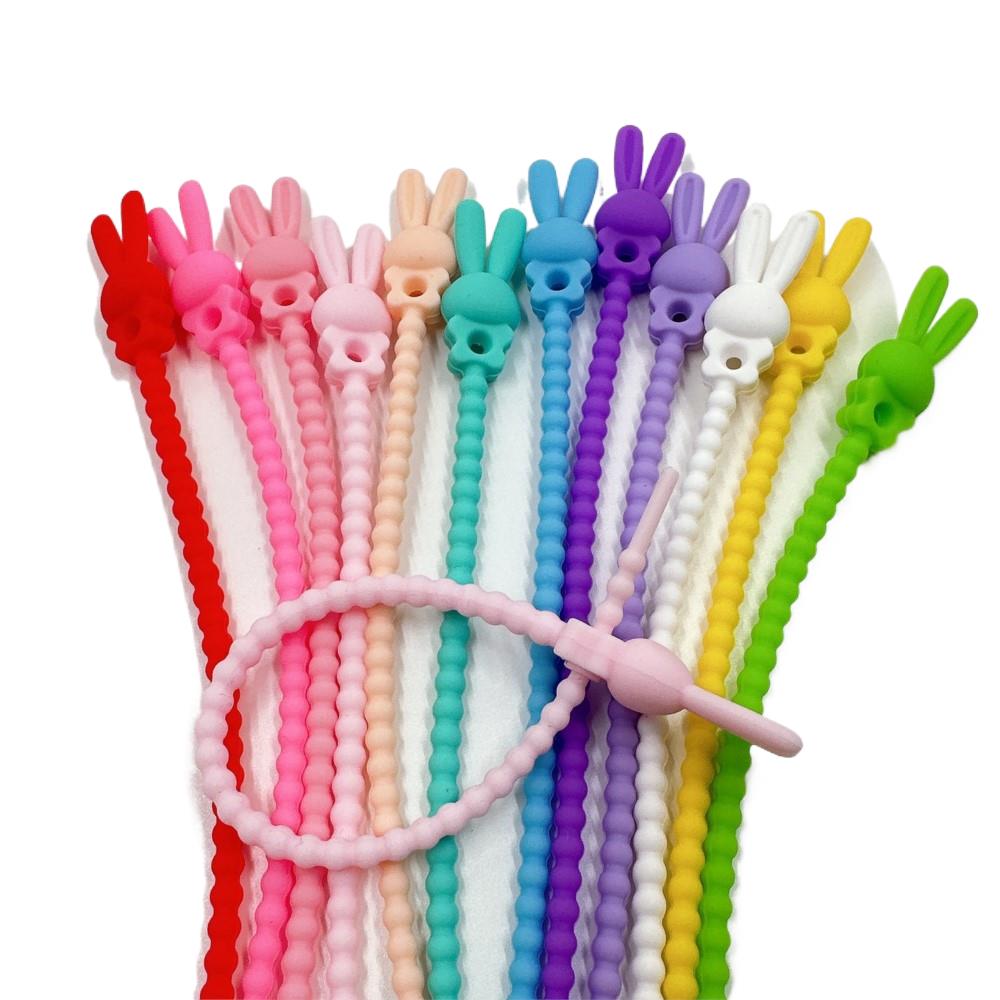 Cable Organizer Bag - ที่เก็บสายซิลิโคนรูปดาวดอกไม้ 10 ชิ้น ใช้ซ้ำได้ ที่รัดสาย ที่เก็บสาย