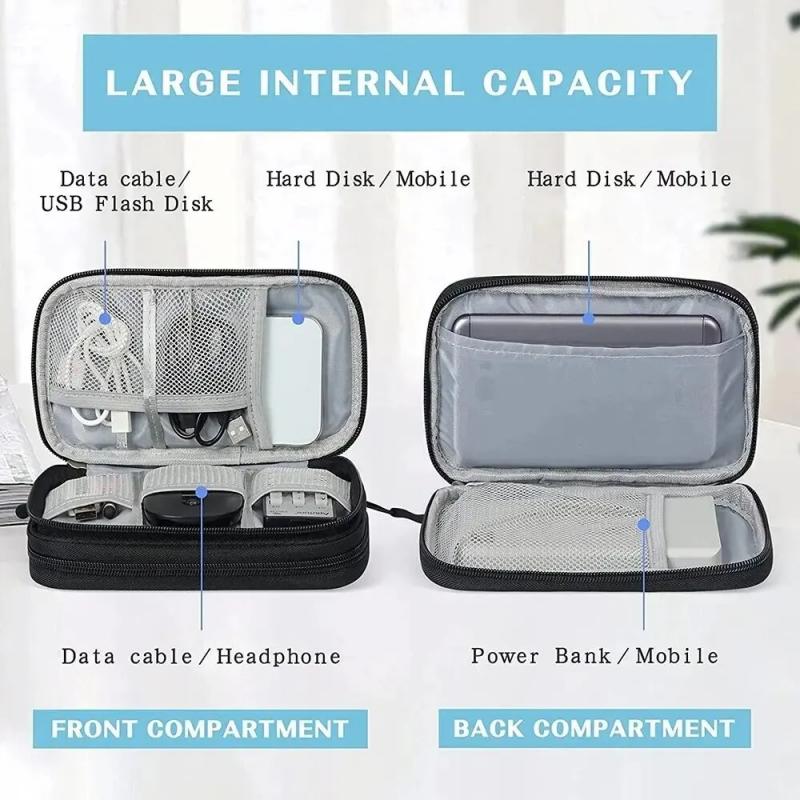 1 ชิ้น สีเทา/สีดำ/สีชมพู/สีกรม - Cable Organizer Bag บทวิจารณ์และราคา