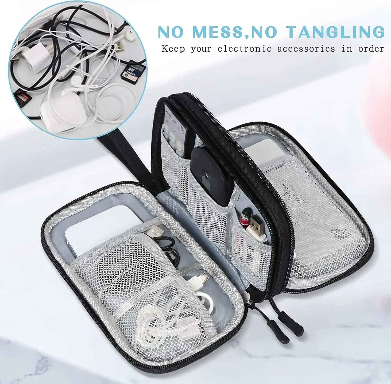 กระเป๋าเก็บสายชาร์จแบบพกพา กระ - Cable Organizer Bag บทวิจารณ์และราคา