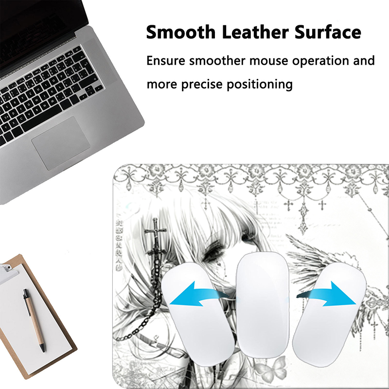แผ่นรองเมาส์หนังสีดำสีขาวอะนิเ - Tech Accessories For Desk บทวิจารณ์และราคา